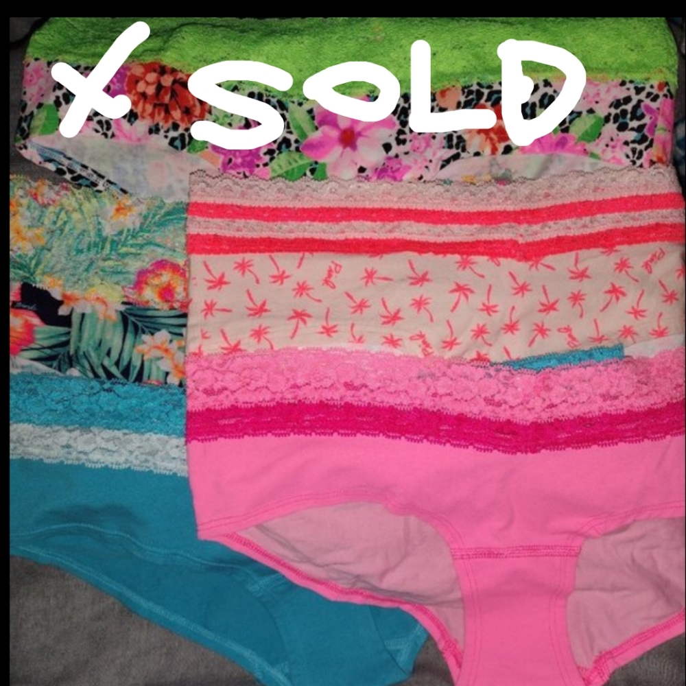 PINK Victoria's Secret Bundle Lace Band Extra Low Rise Hipster Panties Medium